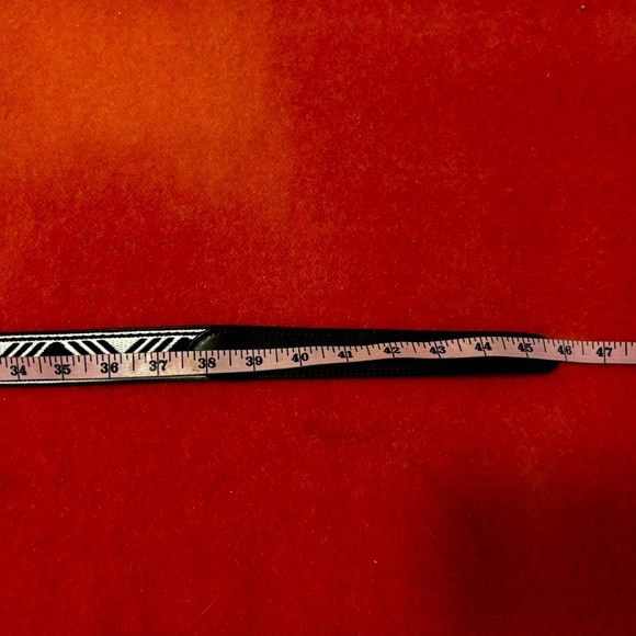 Scotch & Soda unisex black and white Western embroidery leather belt NWT - Picture 7 of 8